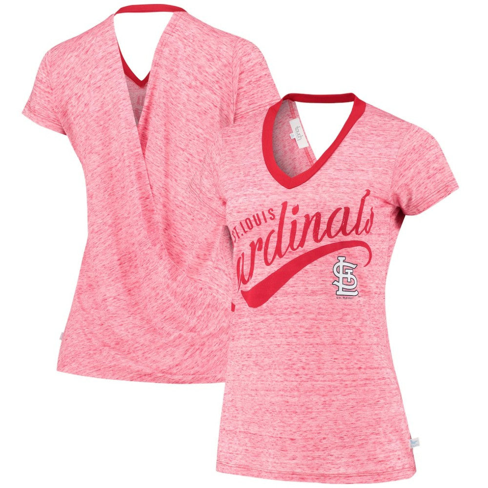 St. Louis Cardinals Touch Women's Hail Mary V-Neck Back Wrap T-Shirt Sale