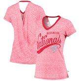 Washington Nationals Touch Women's Hail Mary V-Neck Back Wrap T-Shirt On Sale