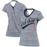 Boston Red Sox Touch Women's Hail Mary V-Neck Back Wrap T-Shirt Sale