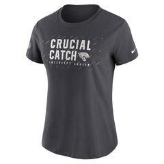 Jacksonville Jaguars Women's NFL Crucial Catch Performance T-Shirt Anthracite - Nike
