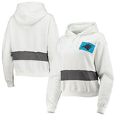 Carolina Panthers Refried Apparel Women's Sustainable Crop Dolman Pullover Hoodie White - NFL