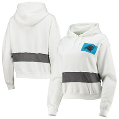 Carolina Panthers Refried Apparel Women's Sustainable Crop Dolman Pullover Hoodie White - NFL