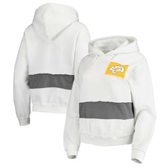 Los Angeles Rams Refried Apparel Women's Sustainable Crop Dolman Pullover Hoodie White - NFL