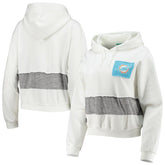 Miami Dolphins Refried Apparel Women's Sustainable Crop Dolman Pullover Hoodie White - NFL
