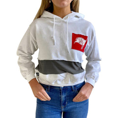 Tampa Bay Buccaneers Refried Apparel Women's Sustainable Crop Dolman Pullover Hoodie White - NFL