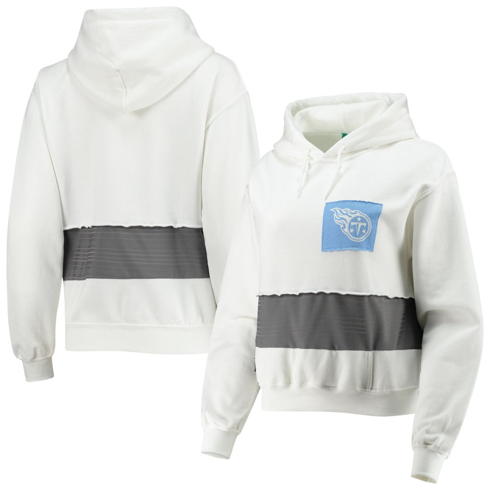 Tennessee Titans Refried Apparel Women's Sustainable Crop Dolman Pullover Hoodie White - NFL