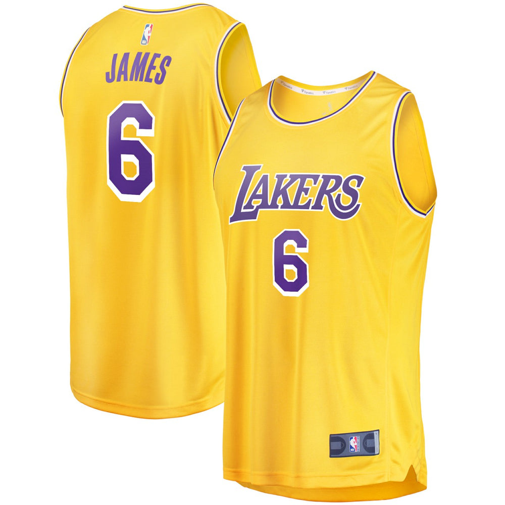 Fanatics - LeBron James Los Angeles Lakers #6 Fast Break Replica Player Jersey Gold - Icon Edition