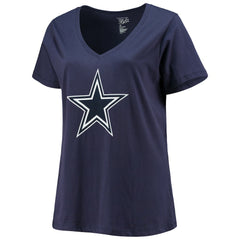 Dak Prescott Dallas Cowboys Women's Plus Size Fair Catch Name & Number V-Neck T-Shirt Navy - NFL