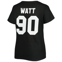 T.J. Watt Pittsburgh Steelers Women's Plus Size Name & Number V-Neck T-Shirt Black - Fanatics