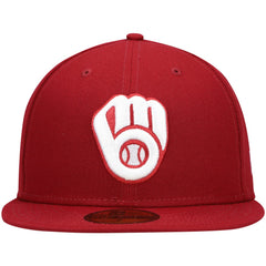 Milwaukee Brewers New Era White Logo 59FIFTY Fitted Hat for sale