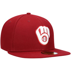 Milwaukee Brewers New Era White Logo 59FIFTY Fitted Hat for sale