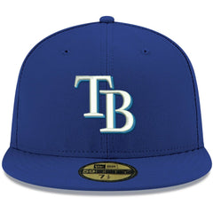 Tampa Bay Rays New Era White Logo 59FIFTY Fitted Hat for sale
