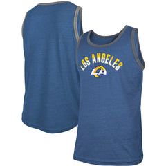 Los Angeles Rams New Era Ringer Tri-Blend Tank Top Heathered Royal - NFL