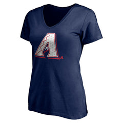Arizona Diamondbacks Women's Red White and Team V-Neck T-Shirt Clearance