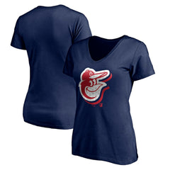Baltimore Orioles Women's Red White and Team V-Neck T-Shirt discount