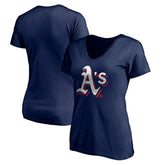 Athletics Women's Red White and Team V-Neck T-Shirt Online