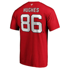 Jack Hughes New Jersey Devils - Fanatics Big & Tall Name & Number T-Shirt Red
