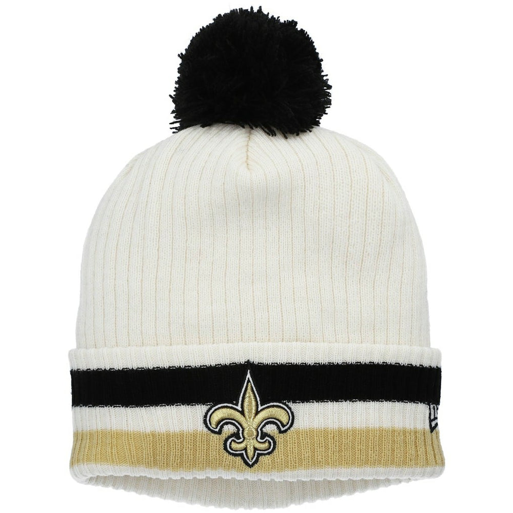 New Orleans Saints New Era Youth Retro Cuffed Knit Hat with Pom White - NFL