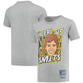 Mitchell & Ness - Rik Smits Indiana Pacers Youth Hardwood Classics King of the Court Player T-Shirt - Gray