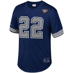 Emmitt Smith Dallas Cowboys Retired Player Name & Number Mesh Top Navy - Mitchell & Ness