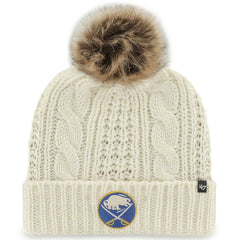 Buffalo Sabres - '47 Women's Meeko Cuffed Knit Hat with Pom White