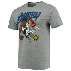NBA - Joel Embiid Philadelphia 76ers Homage Comic Book Player Tri-Blend T-Shirt - Heathered Gray