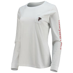 Atlanta Falcons Vineyard Vines Women's Helmet Long Sleeve T-Shirt White - NFL