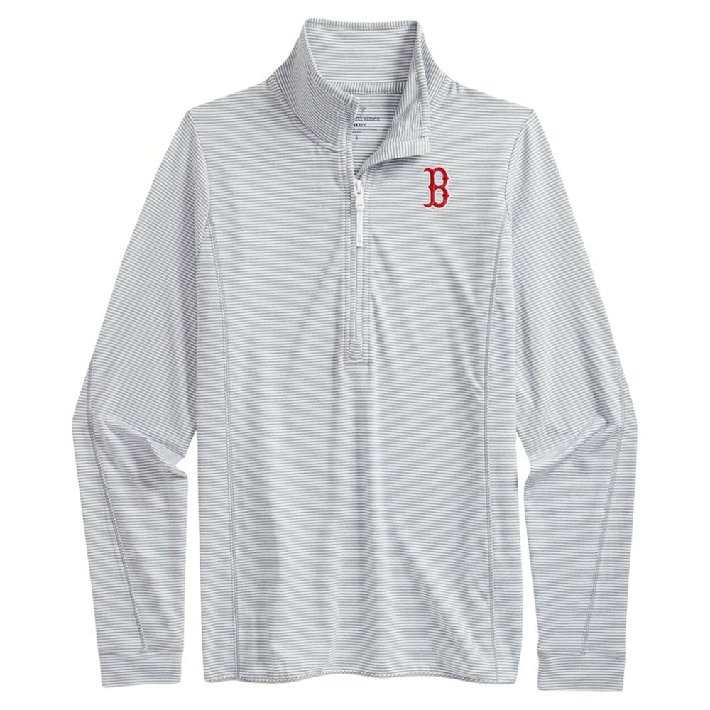 Boston Red Sox Vineyard Vines Women's Stripe Sankaty Half-Zip Pullover Top Lifestyle