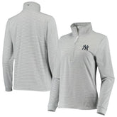 New York Yankees Vineyard Vines Women's Stripe Sankaty Half-Zip Pullover Top On Sale