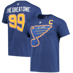 Wayne Gretzky St. Louis Blues - Fanatics Authentic Stack Retired Player Nickname & Number T-Shirt Blue