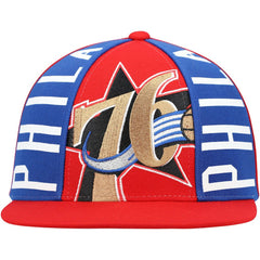 Mitchell & Ness - Philadelphia 76ers Hardwood Classics Big Face Callout Snapback Hat - Red