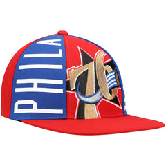 Mitchell & Ness - Philadelphia 76ers Hardwood Classics Big Face Callout Snapback Hat - Red