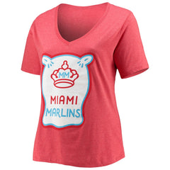 Miami Marlins New Era Women's City Connect Plus Size V-Neck T-Shirt Clearance