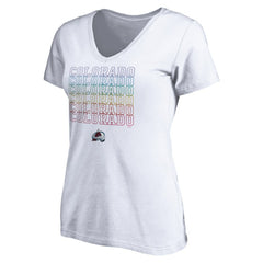 Colorado Avalanche - Women's City Pride V-Neck T-Shirt White