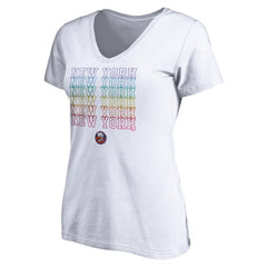 New York Islanders - Women's City Pride V-Neck T-Shirt White