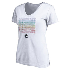 Vancouver Canucks - Women's City Pride V-Neck T-Shirt White