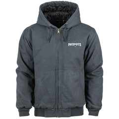 New England Patriots Dunbrooke Big & Tall Dakota Canvas Hoodie Full-Zip Jacket Charcoal - NFL
