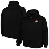 Cincinnati Bengals Dunbrooke Big & Tall Dakota Canvas Hoodie Full-Zip Jacket Black - NFL