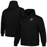 Atlanta Falcons Dunbrooke Big & Tall Dakota Canvas Hoodie Full-Zip Jacket Black - NFL