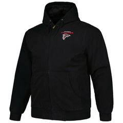 Atlanta Falcons Dunbrooke Big & Tall Dakota Canvas Hoodie Full-Zip Jacket Black - NFL