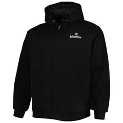 Minnesota Vikings Dunbrooke Big & Tall Dakota Canvas Hoodie Full-Zip Jacket Black - NFL