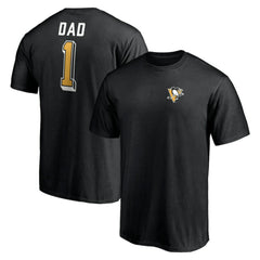 Pittsburgh Penguins Number One Dad Logo T-Shirt Black