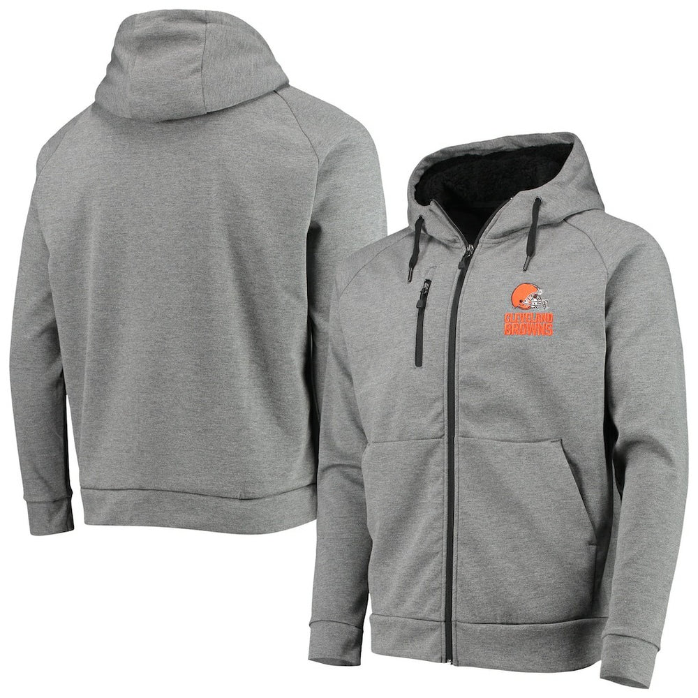 Cleveland Browns Dunbrooke Shag Tri-Blend Full-Zip Raglan Hoodie Charcoal - NFL