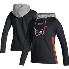 Philadelphia Flyers - adidas Women's Skate Lace AEROREADY Pullover Hoodie Black