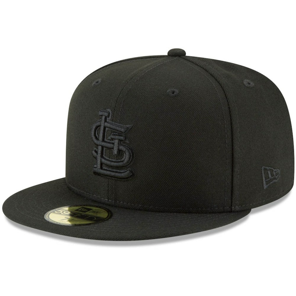 St. Louis Cardinals New Era Black on Black 59FIFTY Fitted Hat On Sale