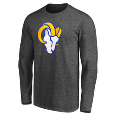 Los Angeles Rams Big & Tall Primary Logo Long Sleeve T-Shirt Heathered Charcoal - Fanatics