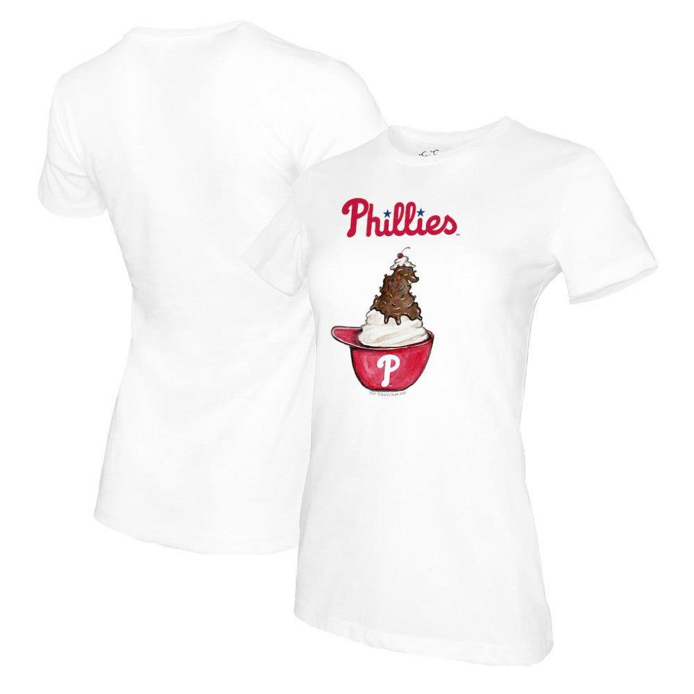 Philadelphia Phillies Tiny Turnip Women's Sundae Helmet T-Shirt Clearance