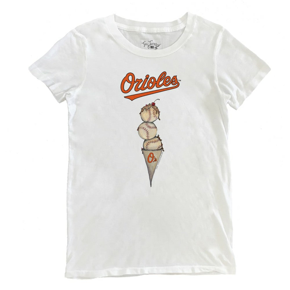 Baltimore Orioles Tiny Turnip Women's Triple Scoop T-Shirt Clearance