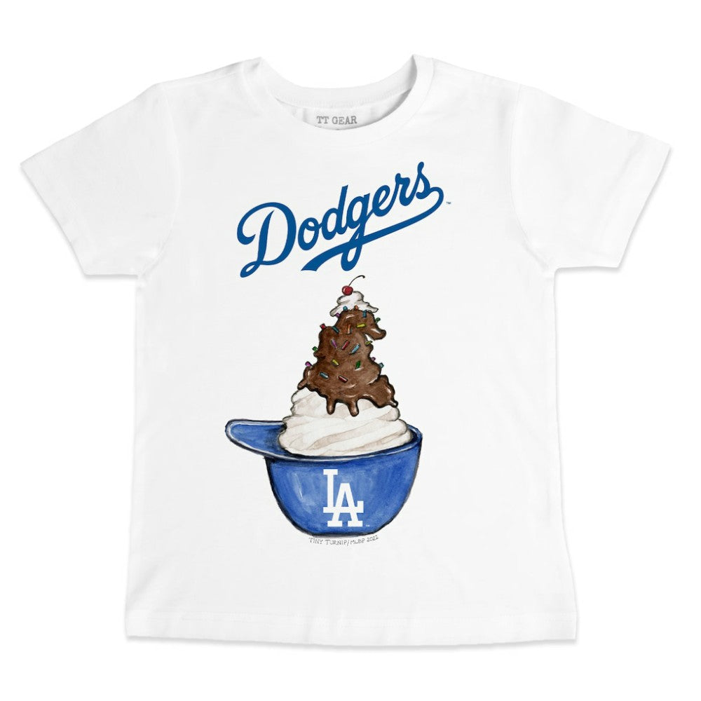 Los Angeles Dodgers Tiny Turnip Youth Sundae Helmet T-Shirt Clearance