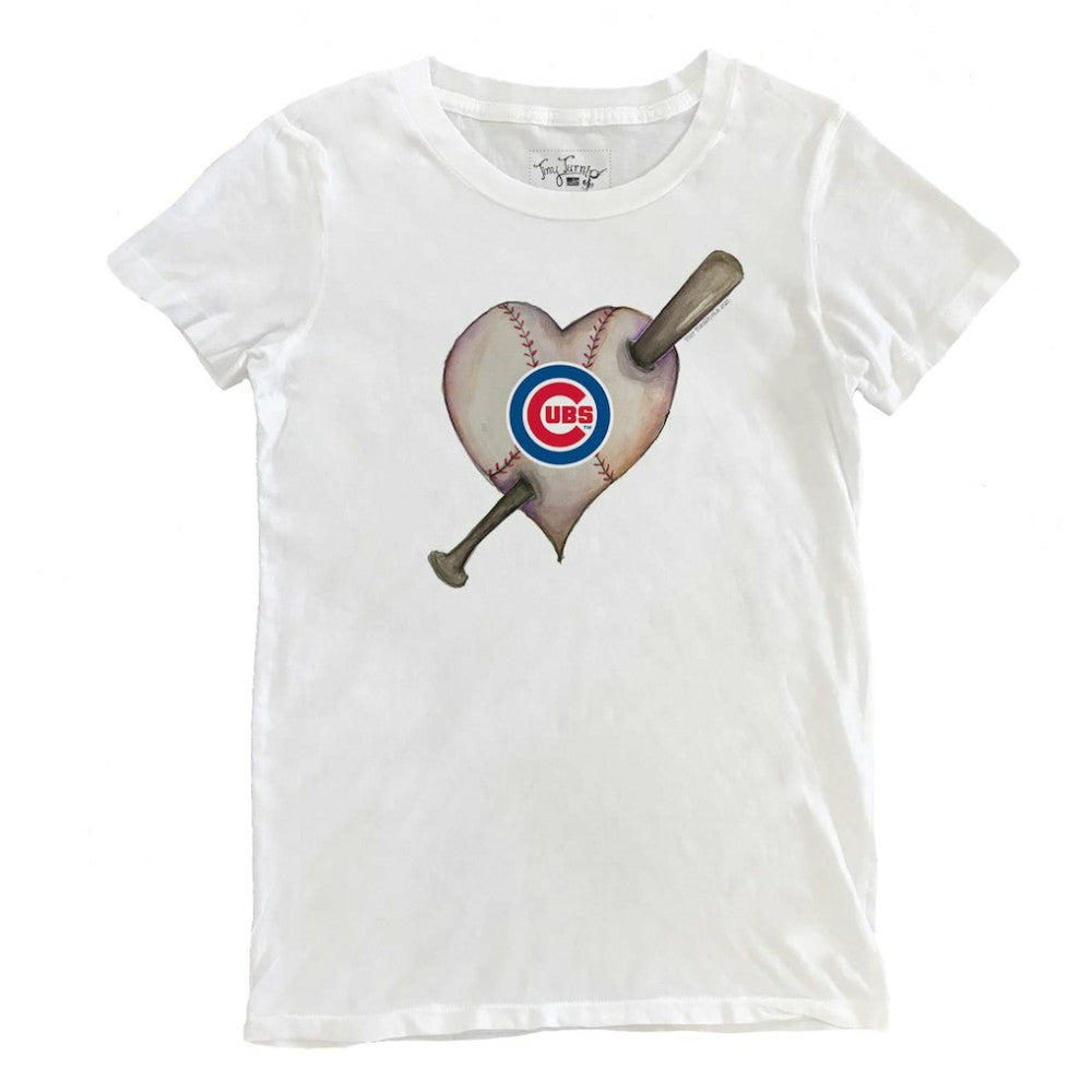 Chicago Cubs Tiny Turnip Women's Heart Bat T-Shirt for sale